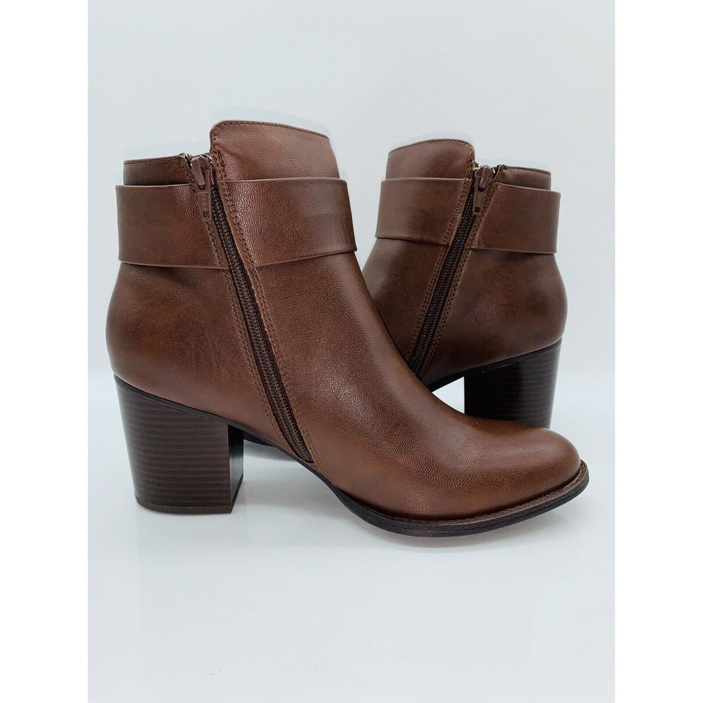 EUROSOFT Women's Sydney Ankle Boots Fuax Leather Brown US 10M / EUR 42 - Picture 7 of 9
